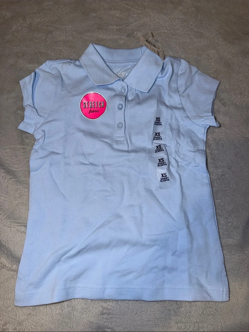 Light Blue Kids Polo Top - Stretch Fabric